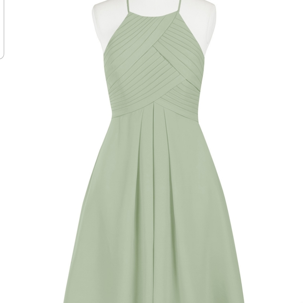 Dusty Sage Azazie short Dress